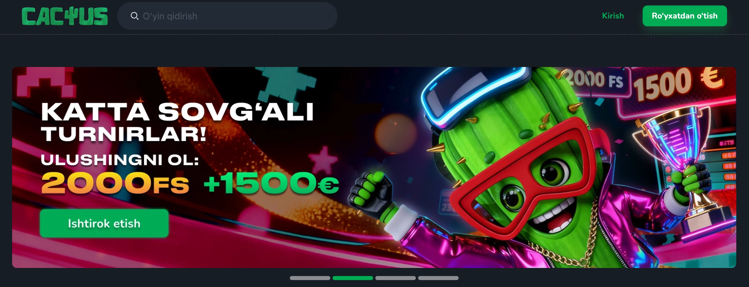 Cactus Casino UZ – progressiv jackpot slotlari onlayn kazino 2026