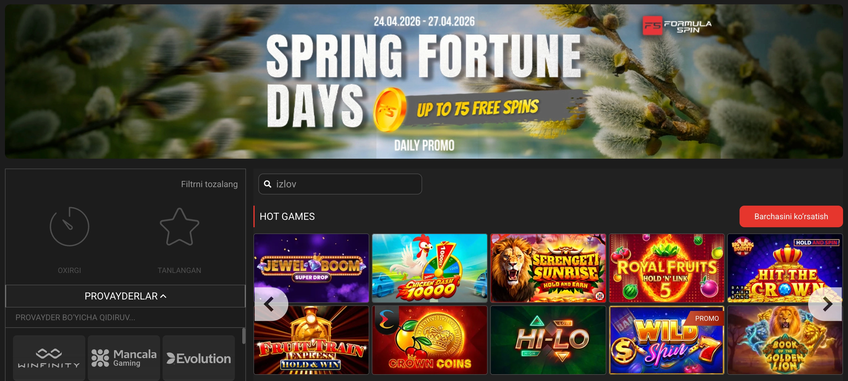 MegaPari Casino UZ – 20000 dan ortiq o'yinlar onlayn kazino 2026