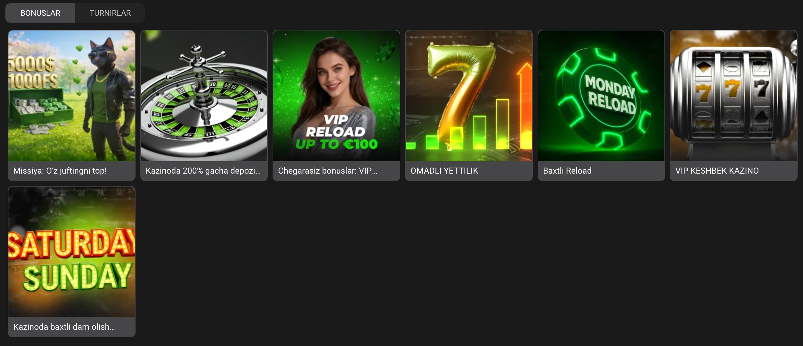 Onlayn kazino UZ bonus olish – xush kelibsiz keshbek free spins 2026
