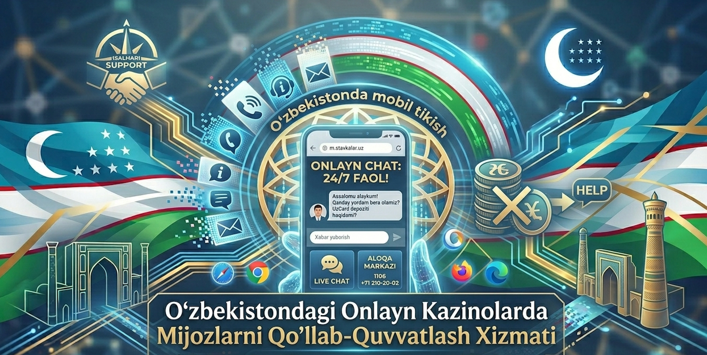 Casino onlayn UZ qo'llab-quvvatlash – 24/7 chat Telegram email 2026